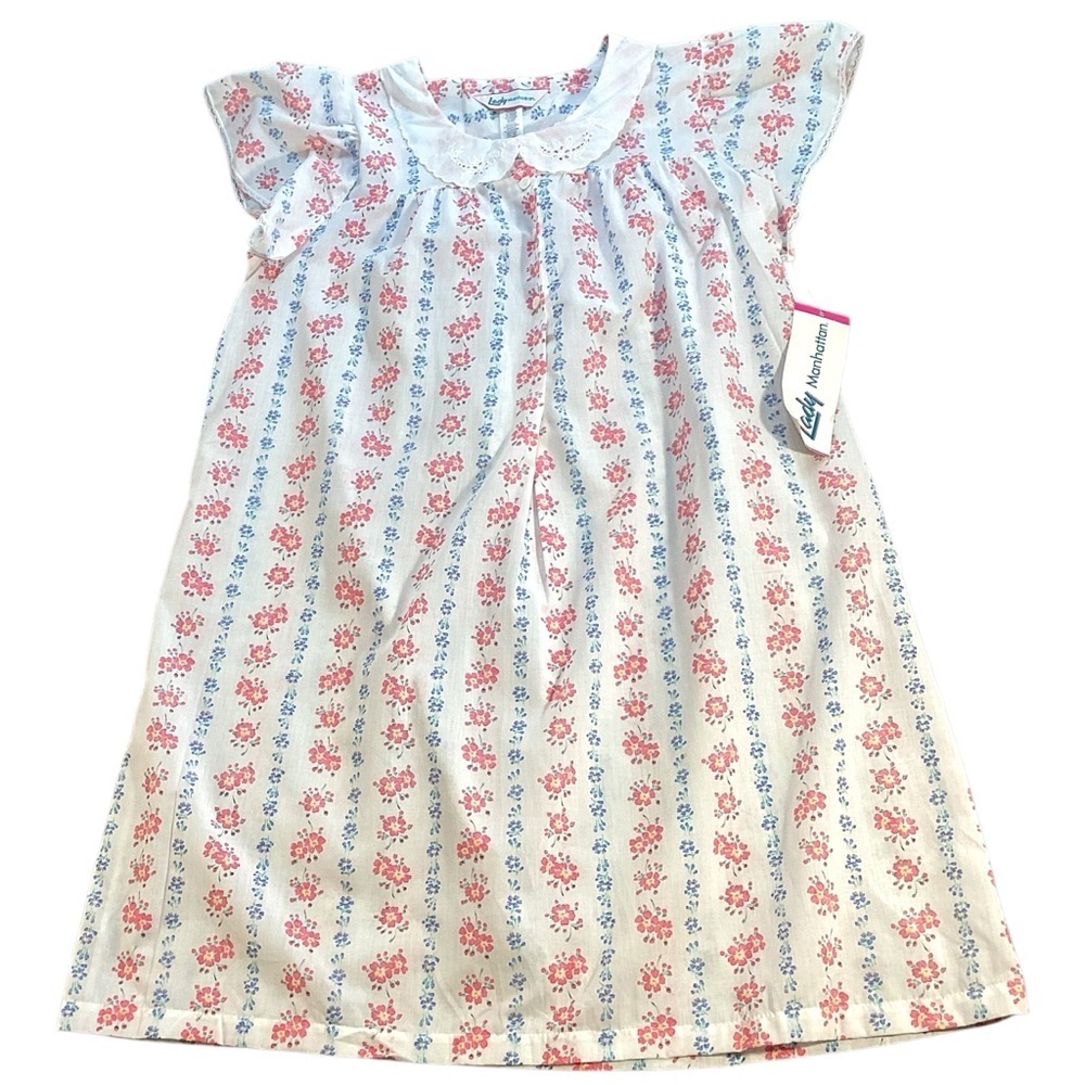 Vintage Lady Manhattan Floral House Dress Nightgown,‎ Size Small NEW Old Stock